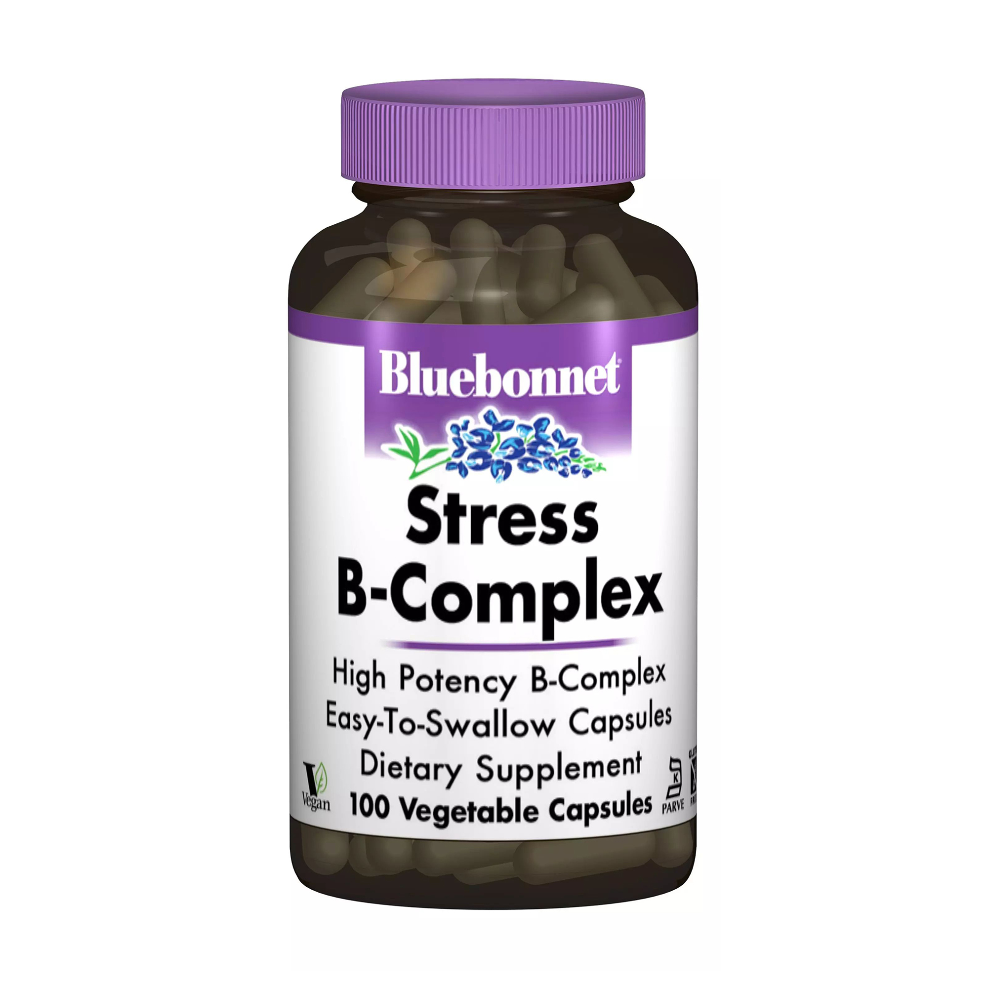 Стрес В-комплекс Bluebonnet Nutrition Stress B-Complex, 100 вегетаріанських капсул